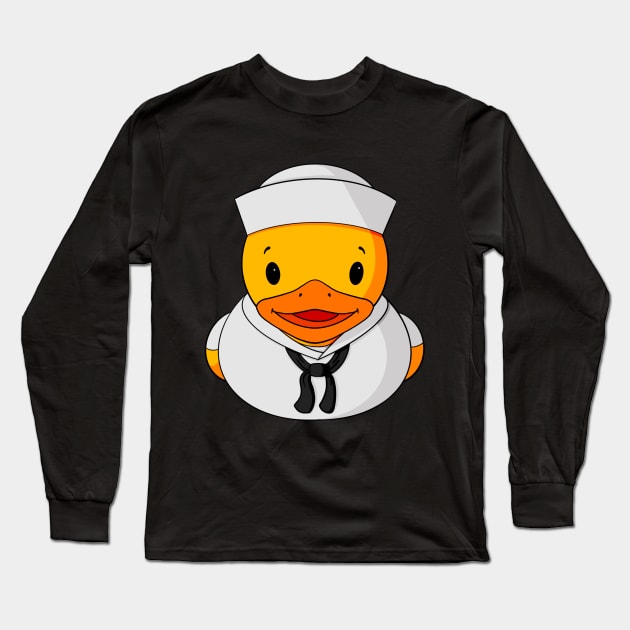 Navy Sailor Rubber Duck Long Sleeve T-Shirt by Alisha Ober Designs